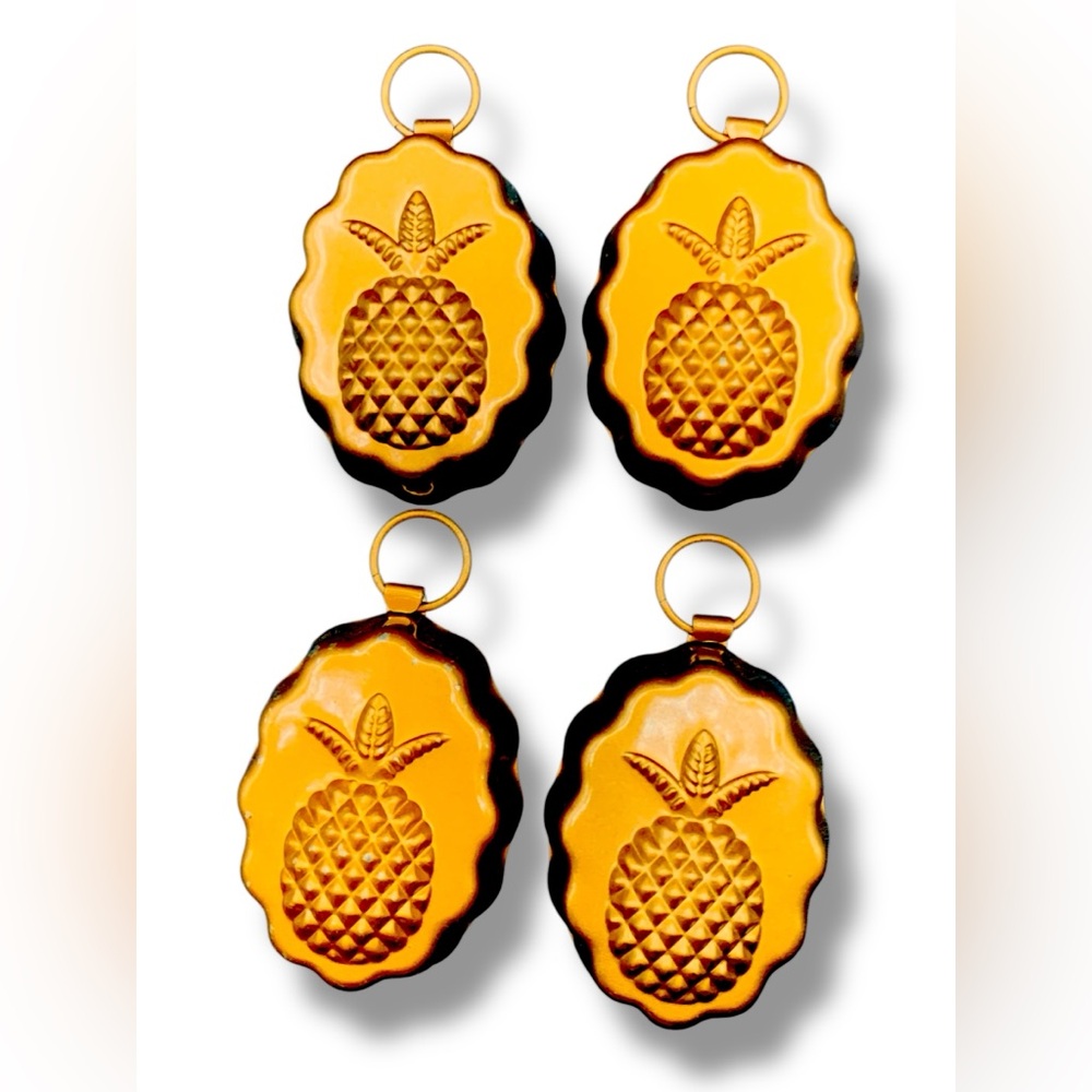 William Sonoma Set of Four Copper finish Pineapple Molds
